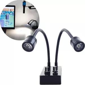 스포트라이트 현미경 광원 스테레오 카메라용 USB 데스크 미니 LED 듀얼 구스넥 조명 조명기 산업용 비디오