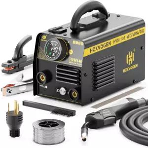 HHzXVOGEN 140A MIG 용접기 110V/220V 듀얼 전압 플럭스 코어 MIG/트 TIG/스틱 3-in-1 시너지 IGBT 인버터