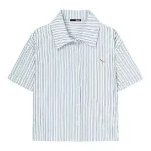 BNX소매 롤업 스트라이프 자수 셔츠 BX2BL019L0 1069038