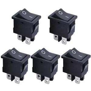 mxuteuk 5pcs 스냅인 DPST 로커 스위치 전원 켜기-끄기 4핀 AC 250V 6A 125V 10A 자동차 오토 보트