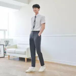 교복몰 (허리조절)하복 먹색 교복바지(남자) 교복 학. JNz8+6Ney