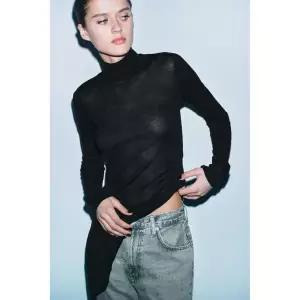 ZARA 자라 수피마 언밸런스 탑 - 블랙 3886181