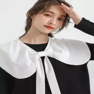 여성 스트랩 유니크 세일러 빅카라 페이크 넥케이프 넥케이프 이너카라 레이어드카라