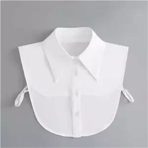 심플 베이직 블라우스 쉬폰소재 페이크 넥케이프 카라 YrI2+4nws