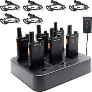(3세대 RT22) 레테비스 B3H 워키 토키 이어피스 6방향 멀티 유닛 충전기 1620mAh LED 디스플레이 소매점용