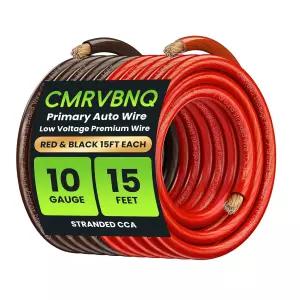 CMRVBNQ 10 게이지 배터리 케이블 CCA 와이어 각 레드 블랙 저전압 1차 자동차 전원 접지 오디오 앰프