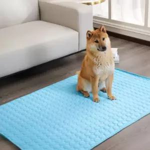 방석 고양이 하우스 반려동물 시원한 냉감패드 쿨매트 블루 70x55