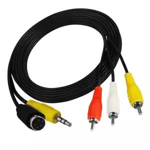 MTUERANC S-비디오 4핀 3.5mm 1/8인치 TRS 스테레오 오디오 남성 플러그 3 RCA 복합 어댑터 컨버터 케이블