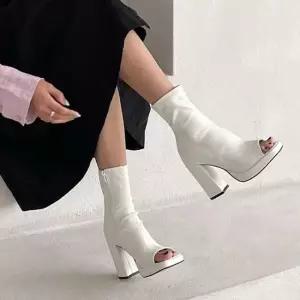 가을 워커 롱구두 힐 봄여자신발 통굽 워커부츠 겨울
