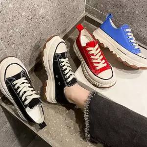 여성 데일리 캔버스화 키높이 통굽 캐쥬얼 운동화 캔버스화 키높이 통굽 캐쥬얼 워킹화