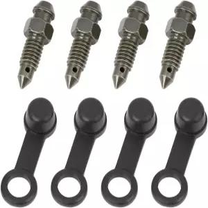 모터사이클 브레이크 마스터 실린더용 캡이 있는 F FIRE CYCLE 4Pcs M6x1mm 밴조 볼트 블리더 스크류
