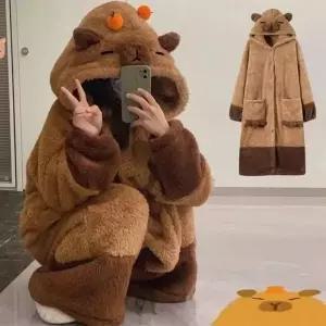 [하프클럽/]동물 후드 수면 잠옷 겨울용 포근한 파자마