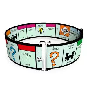 Buckle-Down Hasbro 벨트, 신치 벨트 모노폴리 게임 보드 스페이스 블록, 너비 7.6cm(3.0인치), 초록색.