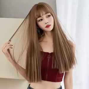 스트레이트 통가발 밀크브라운 긴머리 밀크브라운 통가발