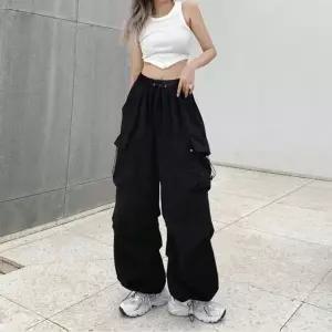 [하프클럽/]조거팬츠 나일론 여자 벌룬핏 스트링 와이드 카고바지
