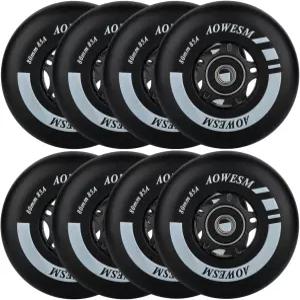 AOWESM 인라인 스케이트 휠 80mm 85a 실외 블랙 블루 레드 롤러 하키 블레이드 교체 베어링 ABEC-9 및