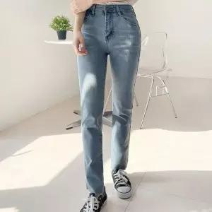 [하프클럽/셀러허브_여성트랜드패션]컷팅 여자 여성일자청바지 스판 일자