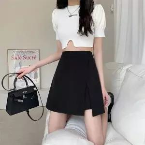 [하프클럽/셀러허브_여성트랜드패션]밴딩 블랙 미니 치마 바지 캐주얼 미커