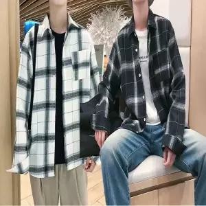 [하프클럽/]캐주얼 남방 남자 체크무늬 가을 긴팔 셔츠 데일리