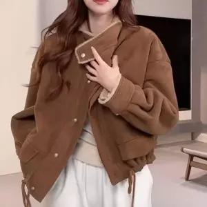 [하프클럽/]베이직 점퍼 겨울 오버핏 숏무스탕 캐주얼 데이트룩