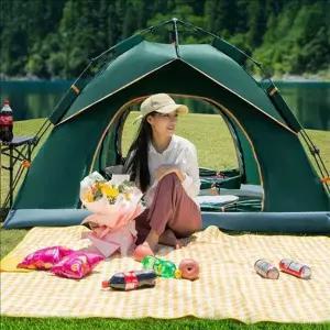 [RIZPICK]자동 팝업 캠핑 원터치 텐트 3-4인용 원터치 텐트 경량 낚시