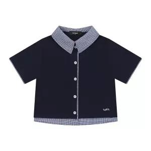 [AK분당점] [티파니] 여아 데일리 네이비 체크배색 셔츠 T62KBB020