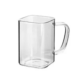 투명 음료잔 카페 테이블웨어 사각형 유리컵 물컵 250ml WFLQLWZ