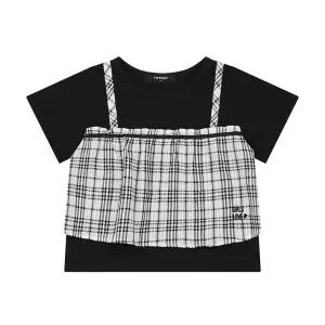 [AK분당점] [티파니] 여아 데일리 블랙 체크 뷔스티에 티 T62KBT020