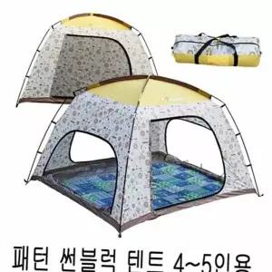 패턴 캠핑 텐트 그늘막 캠핑 텐트 원터치 가족용 4인용 방수 여름 5인용
