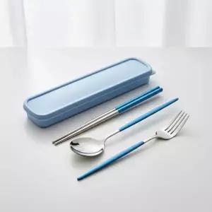 위생적인 스텐 수저통 휴대용 커트러리 파우치 방수 보관케이스