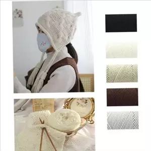 뜨개 DIY귀도리 모자 패키지 겨울 코바늘 귀도리 모자 만들기 세트