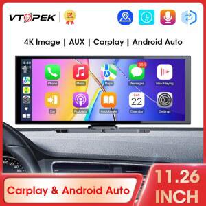 카플레이 모니터 Vtopek 11 26 자동차 Carplay Android Auto 휴대용 멀티미디어 WIFI 비디오 플레이어 Apple용 라디오용 범용 화면