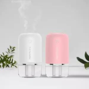2in1 듀얼 차량용 무선 가습기 LUAZ-DUAL (화이트) 미니 사무실 휴대용 책상 작은 USB 무드등 조명