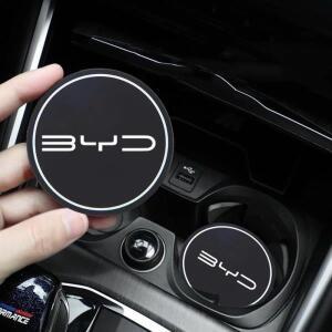 BYD 탕 아토3 위안 플러스 씰 송 돌핀 씰리온 샤크 차량용 컵홀더 가죽 매트 2개