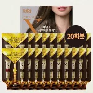 하라즈 셀프 새치커버 프리미엄X 샴푸형 앰플 염색약 20회분)