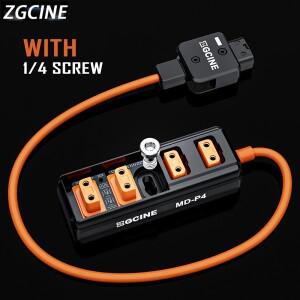 ZGCINE D-탭 분배기, V 마운트 배터리, 모니터, LED 비디오 조명용 1/4 나사 포함, 4 포트 케이블, 180 도