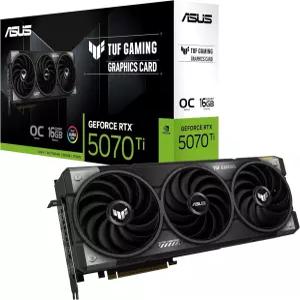 Asus TUF 게이밍 RTX5070 Ti OC PCIe5 16GB DDR7 HDMI 2개 DP 3개 2610MHz 클럭 RGB 조명 오버클럭됨