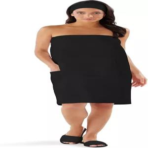 여성용 보카 와플 타월 랩 - 가벼운 사우나 가정 스파 페이셜 또는 헬스장용 목욕 안전하고 조절 가능
