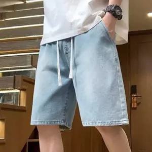TBZ 데일리 스타일 디자인 반바지 데님 허리밴딩