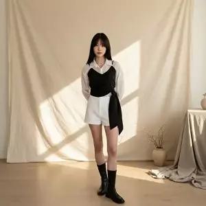 [옷자락]여성 기본 심플 코튼 반바지 팬츠 쇼츠 무지 숏팬츠