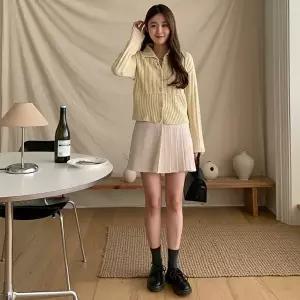 [옷자락]여성 기본 뒷밴딩 플리츠 치마바지 팬츠 스커트