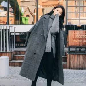 박시핏 코트 체크