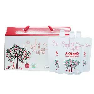 예산 햇살바람 사과생즙 스파우트형 30봉(1박스) 110ml