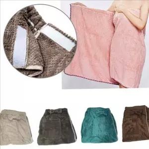 [RIZPICK]리본 여성 샤워 가운 타월 극세사 샤워 가운 휴대용 목욕