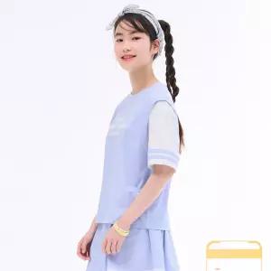 [오션스카이] [2color] 여아 레이어드 조끼 반팔티
