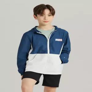 푸마 주니어 안심 무형광 코튼 20수 데일리 반팔티셔츠(블랙)