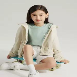 푸마 주니어 안심 무형광 코튼 20수 데일리 반팔티셔츠(그린)