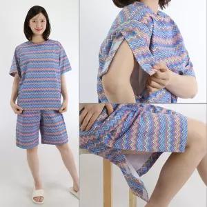 환부 개방 용이한 기능성 환자복 상하의세트 스냅형 벨크로형 지퍼형 검진복 한의원 치료복 수술복