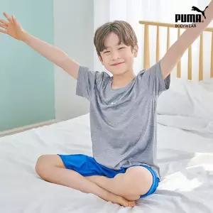 [푸마] 남아 주니어 멀티웨어 11차 상하의 2종 멜란지그레이+블루