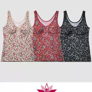 러블리 데이지 패턴 노와이어 부직포 브라런닝이어 엄마 30대속옷 30대여성 가벼운착용감 캡나시 어깨편한